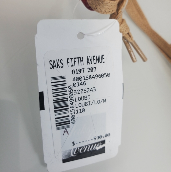 NWT$590 Louboutin Mens Loubi Sneaker Spiked Red Belt Sz 110cm, 44" - Picture 12 of 16